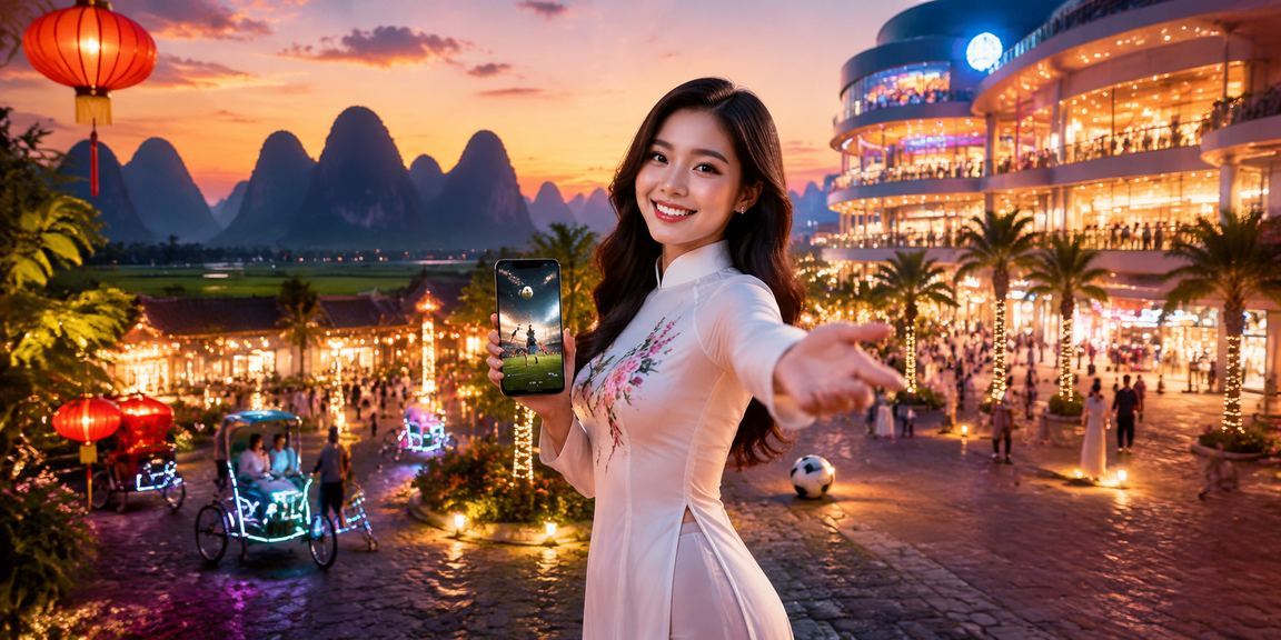 Người dùng tại Ninh Bình nhận voucher qua điện thoại khi theo dõi bóng đá lễ hội