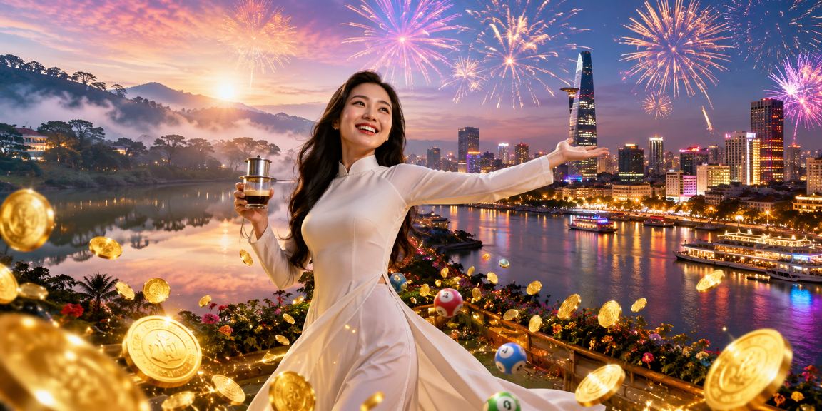 Người chơi xổ số tại Sài Gòn thư giãn cùng cà phê và điện thoại